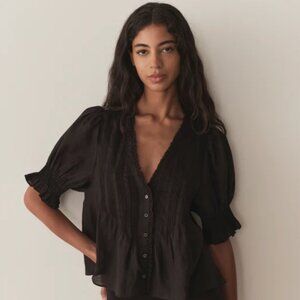 Doen Karlie Top, Black, Size Medium ($268) NWT